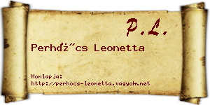 Perhócs Leonetta névjegykártya